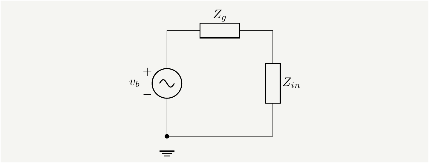 The transmission line and the load at the end of it are lumped into a single element $Z_{in}$.